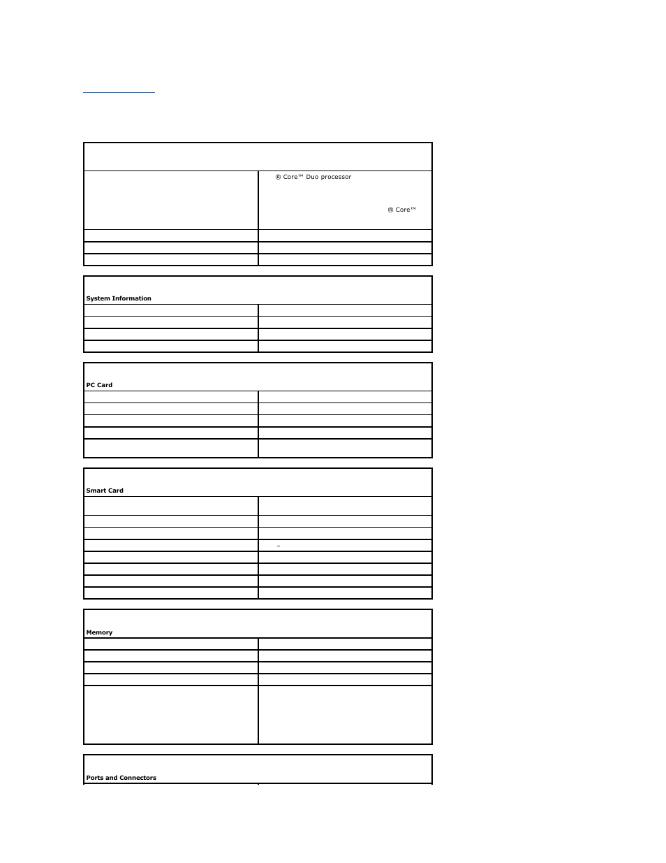 Specifications | Dell Precision M65 User Manual | Page 78 / 100