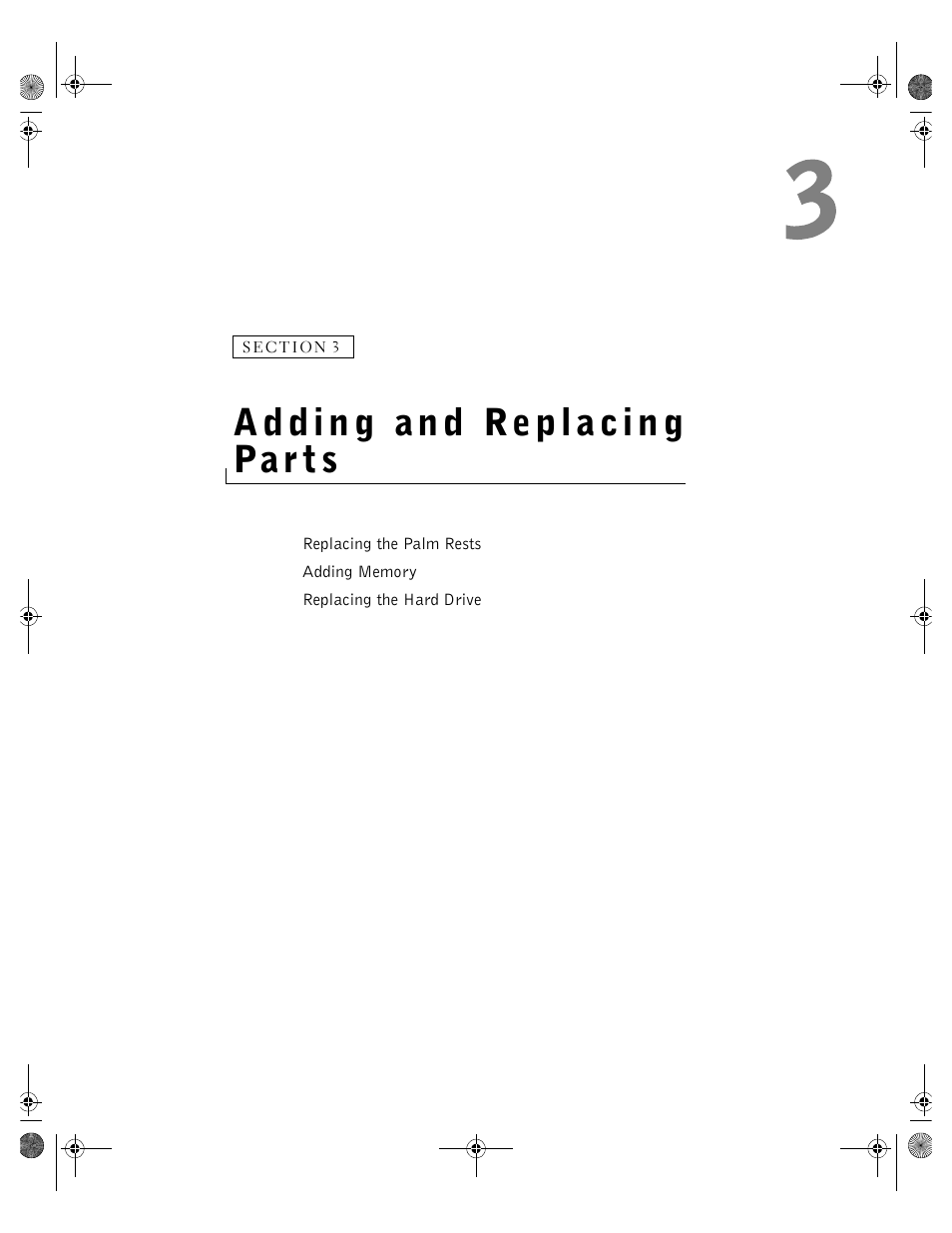 Adding and replacing parts, 3 adding and replacing parts | Dell Inspiron 8200 User Manual | Page 103 / 162