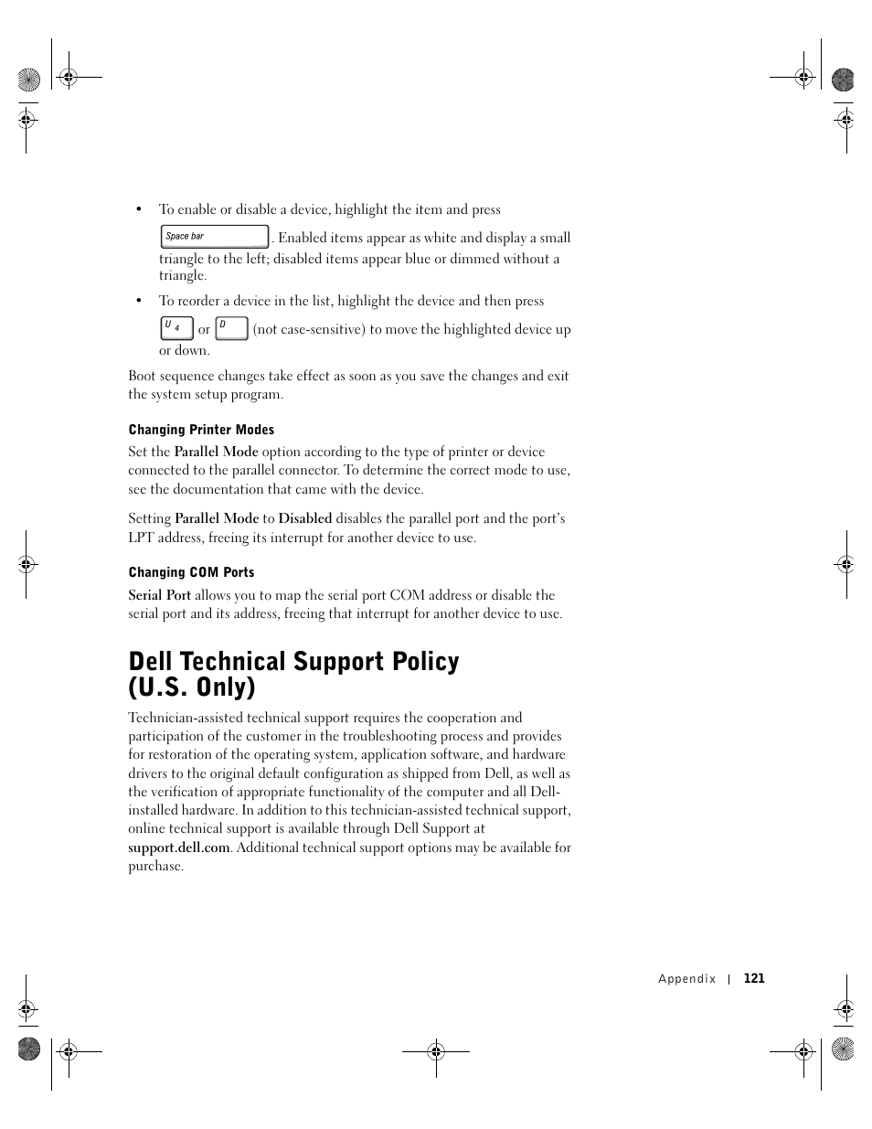 Dell technical support policy (u.s.only), Dell technical support policy (u.s. only) | Dell Inspiron 8200 User Manual | Page 121 / 162