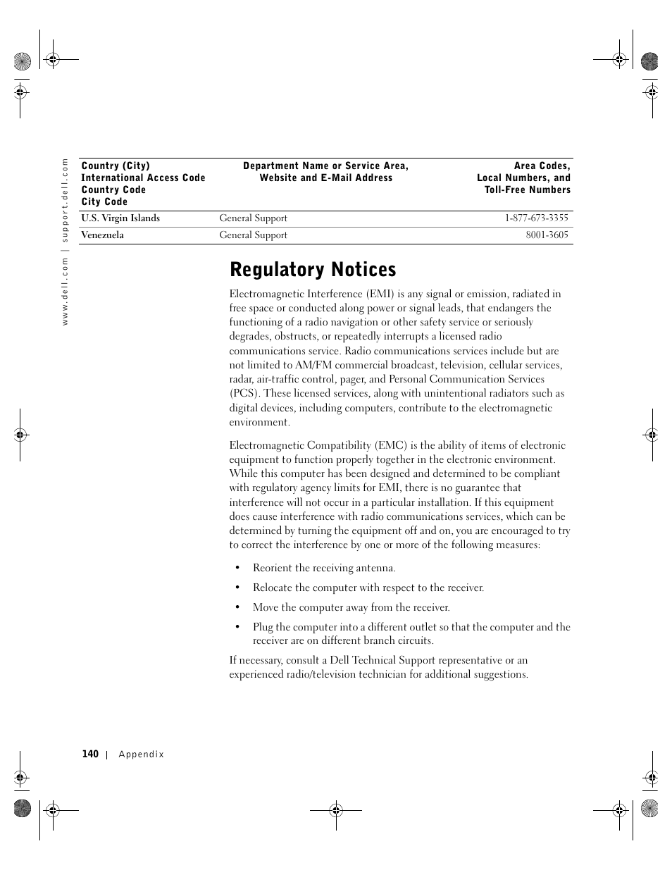 Regulatory notices | Dell Inspiron 8200 User Manual | Page 140 / 162