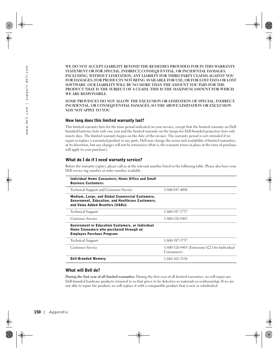 Dell Inspiron 8200 User Manual | Page 150 / 162