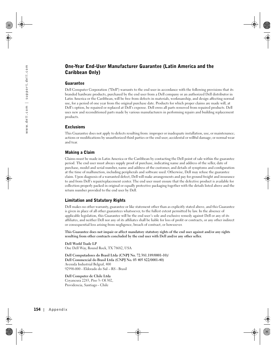 Dell Inspiron 8200 User Manual | Page 154 / 162