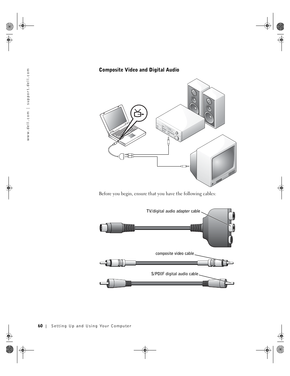 Composite video and digital audio | Dell Inspiron 8200 User Manual | Page 60 / 162