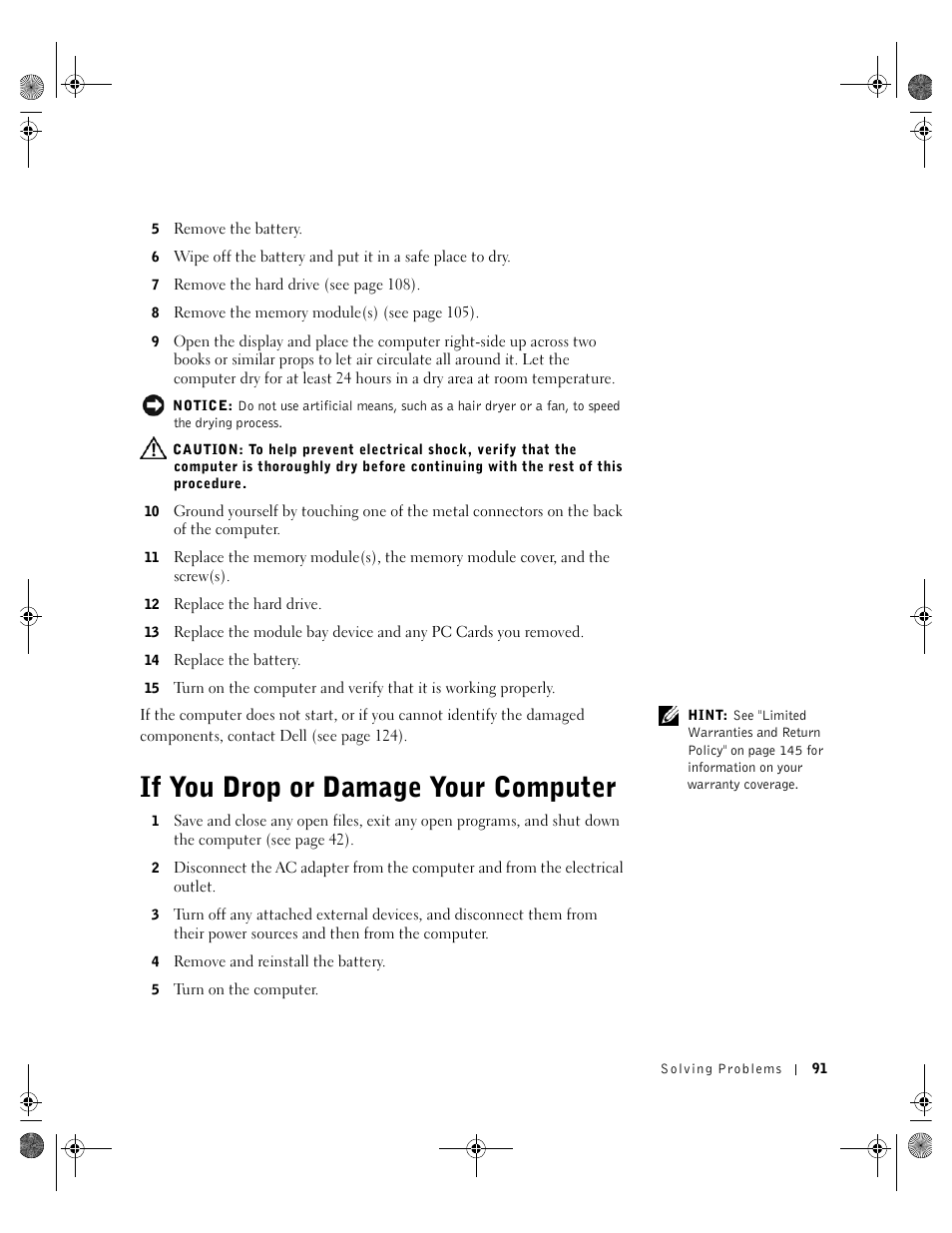 If you drop or damage your computer | Dell Inspiron 8200 User Manual | Page 91 / 162