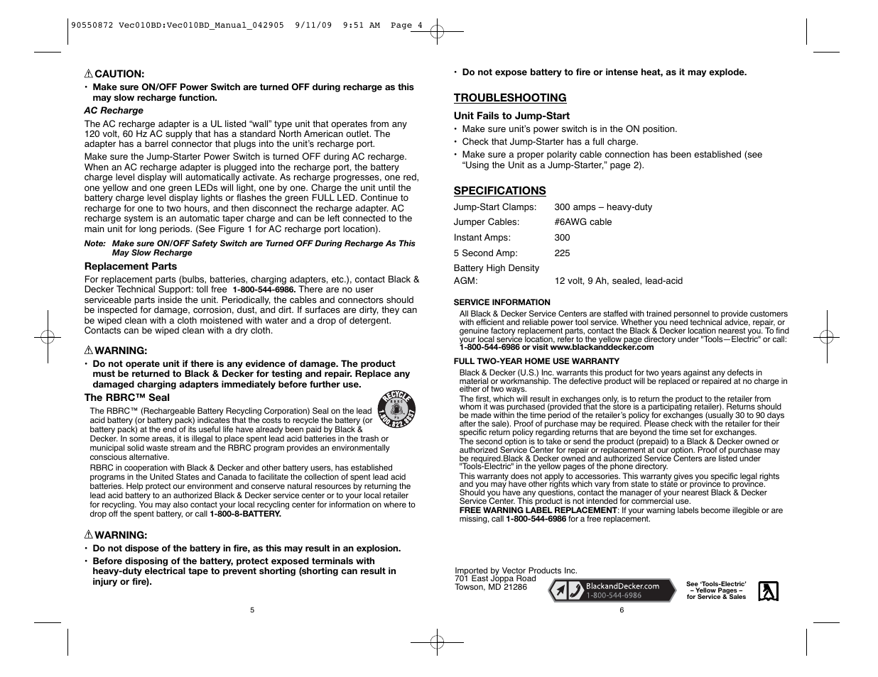 Black & Decker Start-It 90550872 User Manual | Page 5 / 10