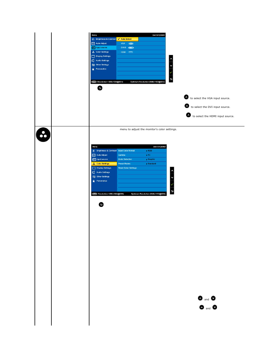 Dell SP2309WFP Monitor User Manual | Page 18 / 36