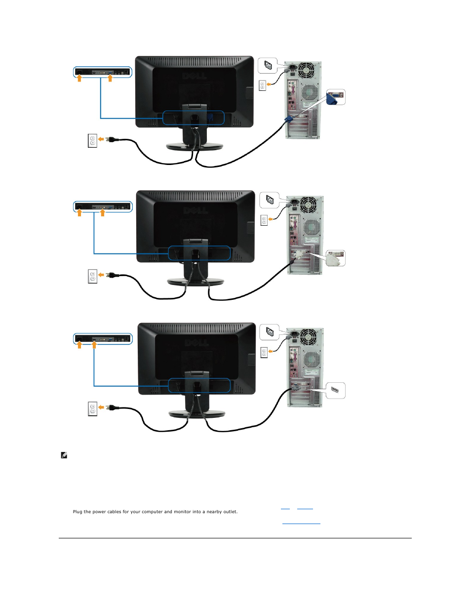 Connecting the white dvi cable, Connecting the hdmi cable, Connecting the usb cable | Dell SP2309WFP Monitor User Manual | Page 29 / 36