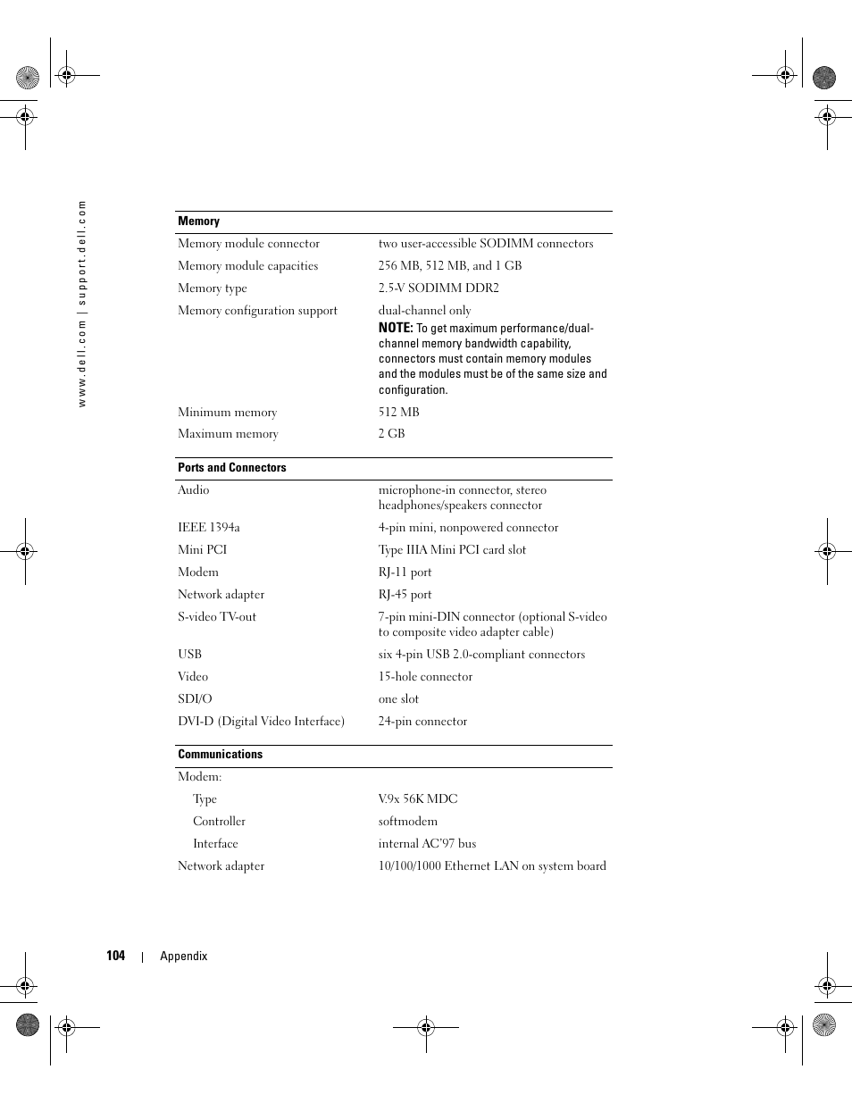 Dell Inspiron XPS Gen 2 User Manual | Page 104 / 134