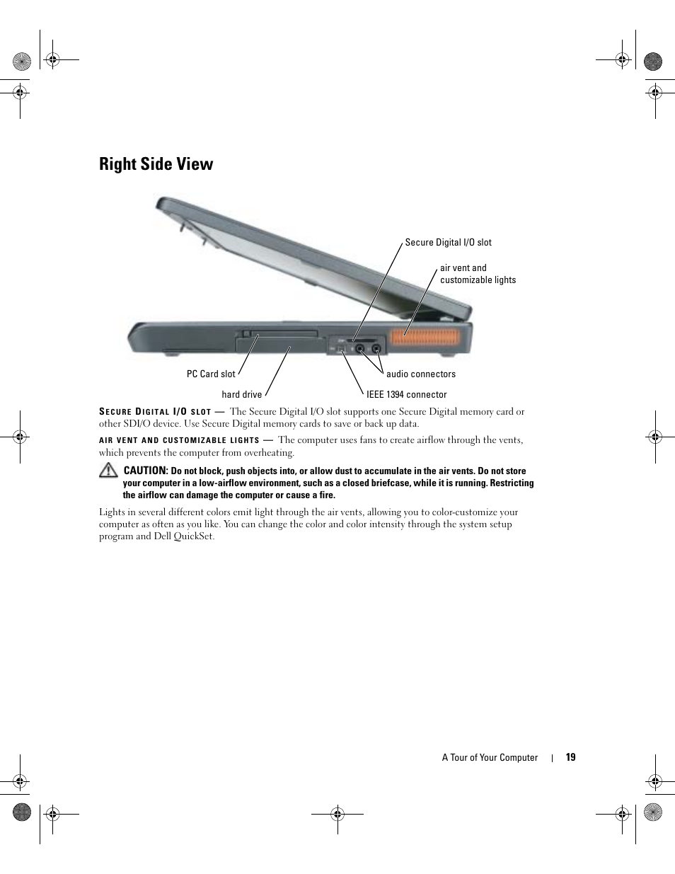 Right side view | Dell Inspiron XPS Gen 2 User Manual | Page 19 / 134