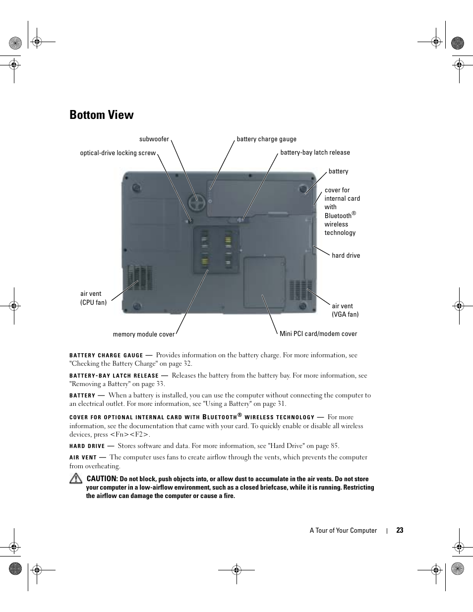 Bottom view | Dell Inspiron XPS Gen 2 User Manual | Page 23 / 134