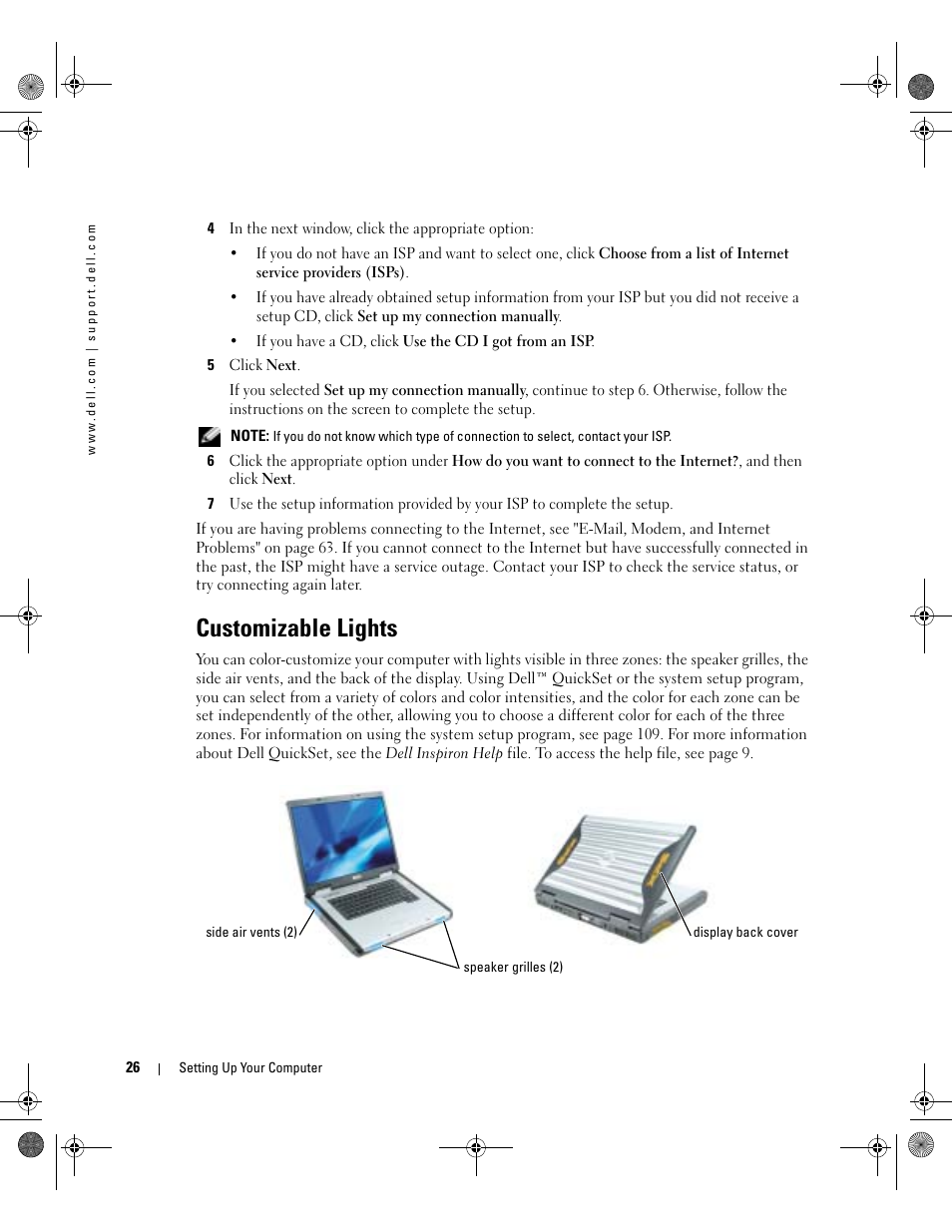 Customizable lights | Dell Inspiron XPS Gen 2 User Manual | Page 26 / 134