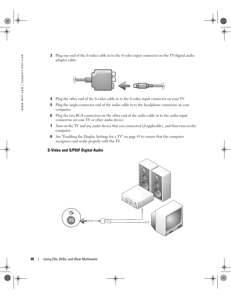 S-video and s/pdif digital audio | Dell Inspiron XPS Gen 2 User Manual | Page 40 / 134