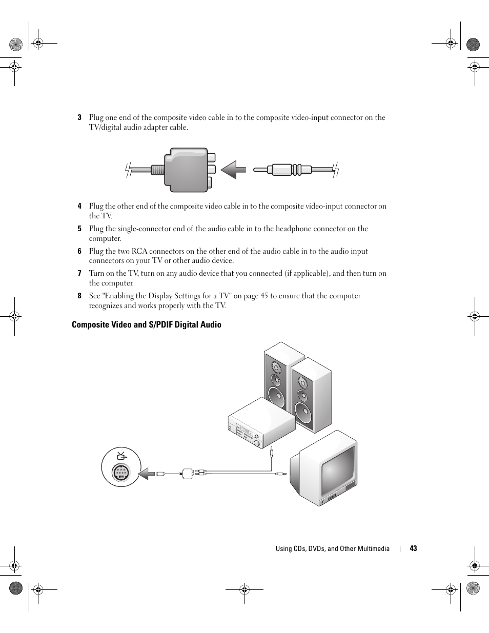 Composite video and s/pdif digital audio | Dell Inspiron XPS Gen 2 User Manual | Page 43 / 134