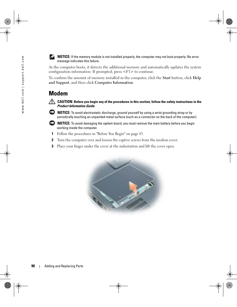 Modem | Dell Inspiron XPS Gen 2 User Manual | Page 90 / 134