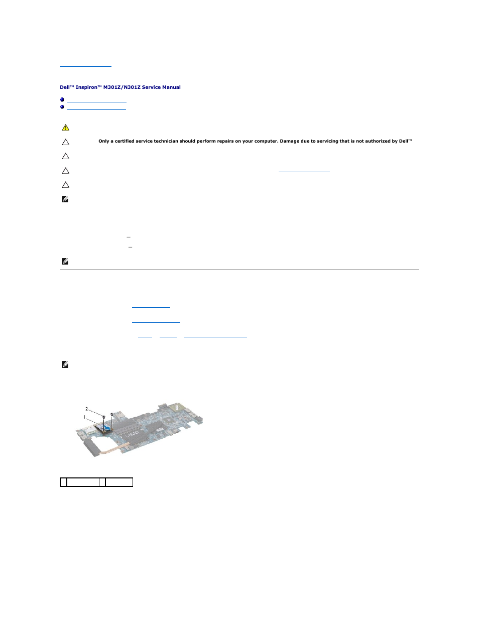 Wireless mini-card(s), Removing the mini-card(s) | Dell Inspiron 13z (N301z, Mid 2010) User Manual | Page 39 / 52