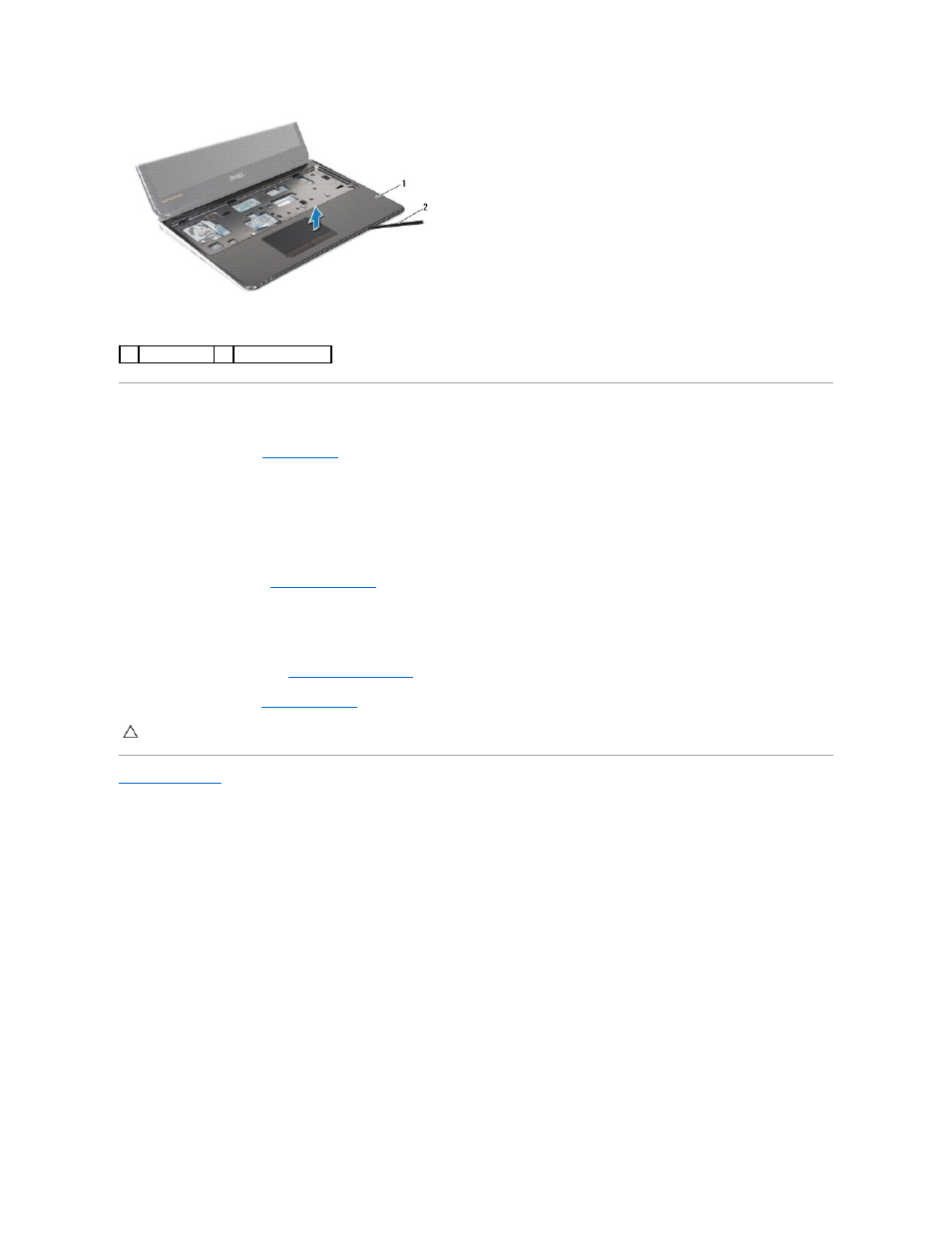 Replacing the palm rest | Dell Inspiron 13z (N301z, Mid 2010) User Manual | Page 43 / 52