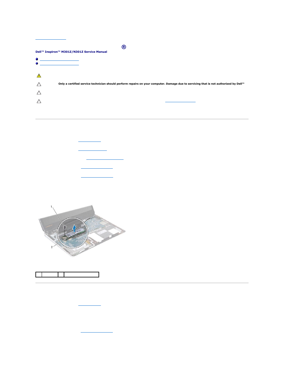 Internal card with bluetooth® wireless technology, Removing the bluetooth card, Replacing the bluetooth card | Dell Inspiron 13z (N301z, Mid 2010) User Manual | Page 9 / 52