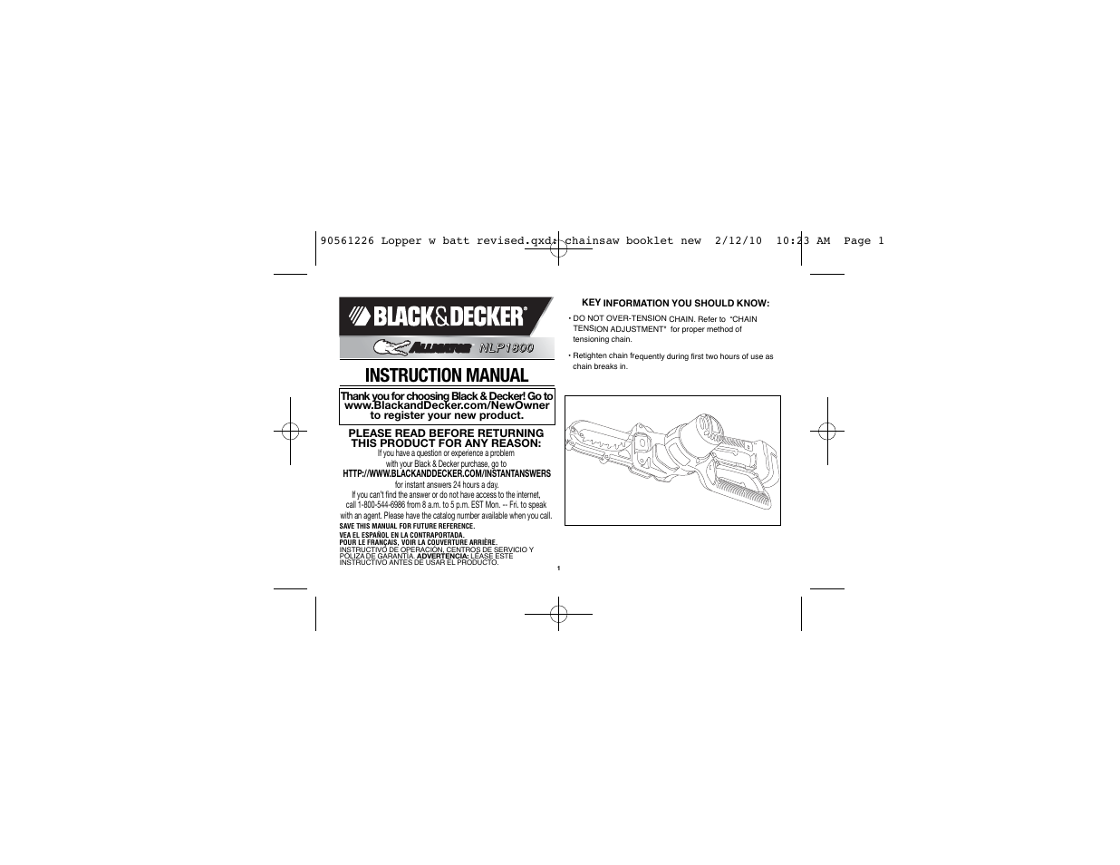 Black & Decker Alligator NLP1800 User Manual | 24 pages