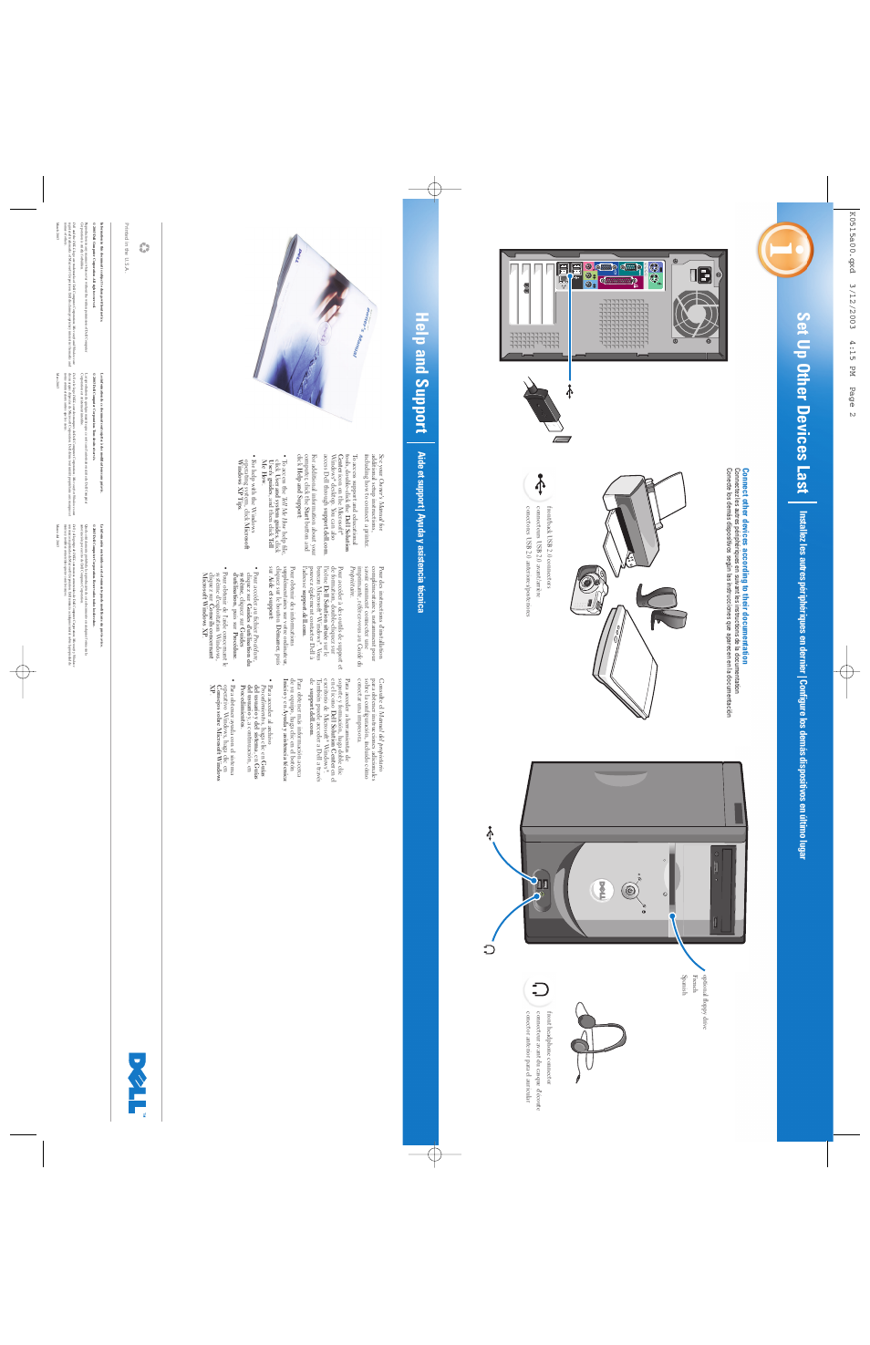 Help and support set up other devices last | Dell Dimension 2350 User Manual | Page 2 / 2