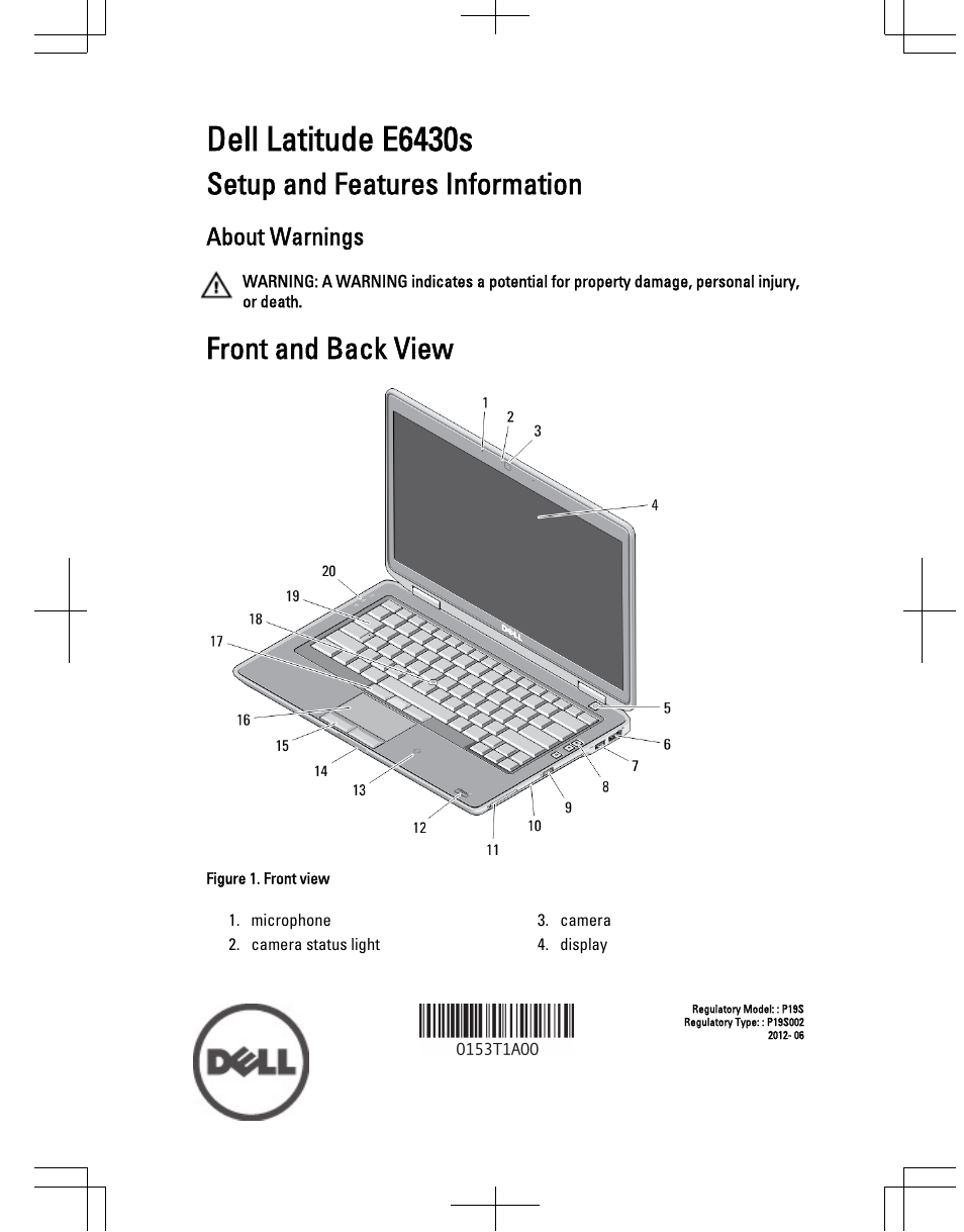 Dell Latitude E6430s (Mid 2012) User Manual | 6 pages