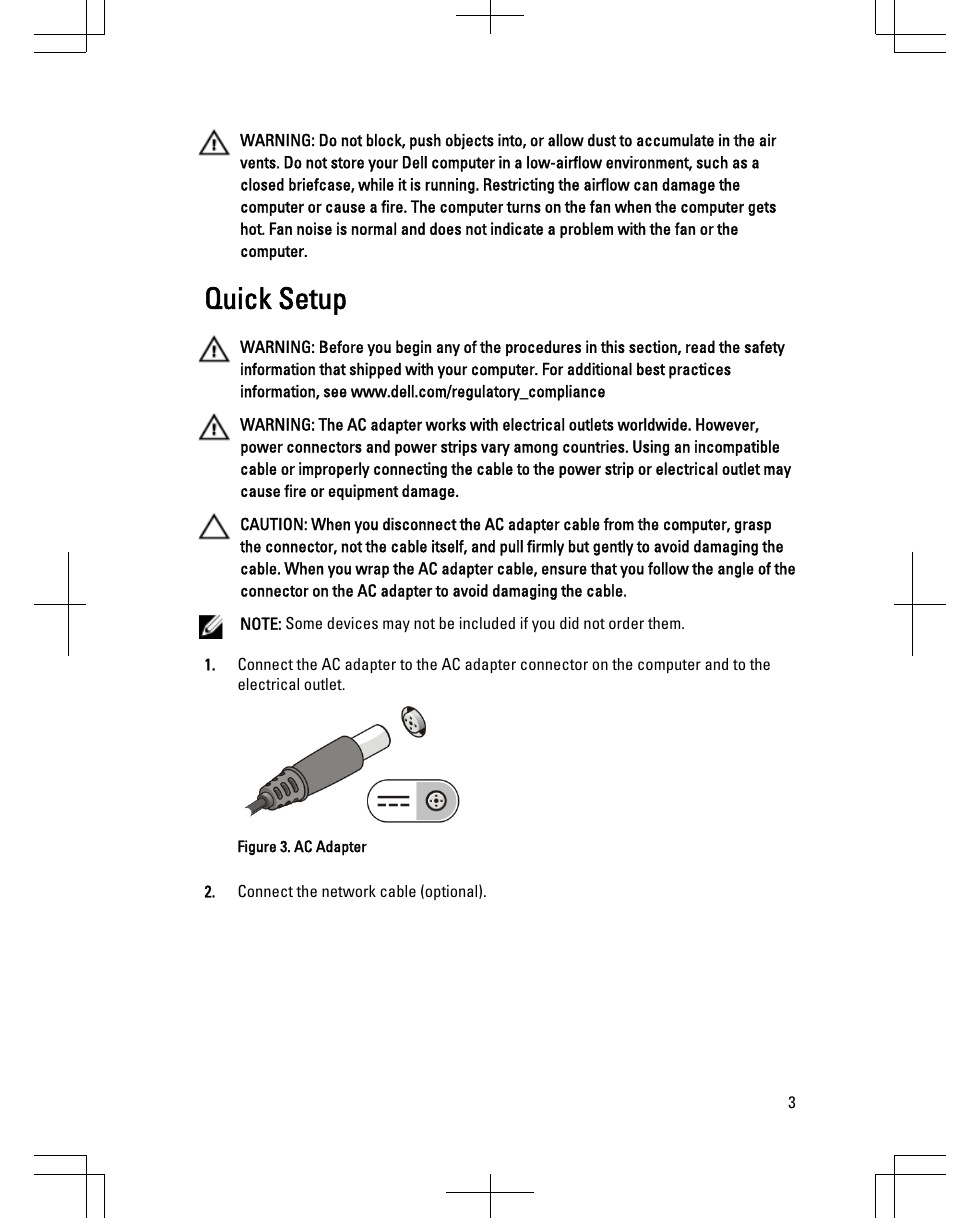 Quick setup | Dell Latitude E6430s (Mid 2012) User Manual | Page 3 / 6