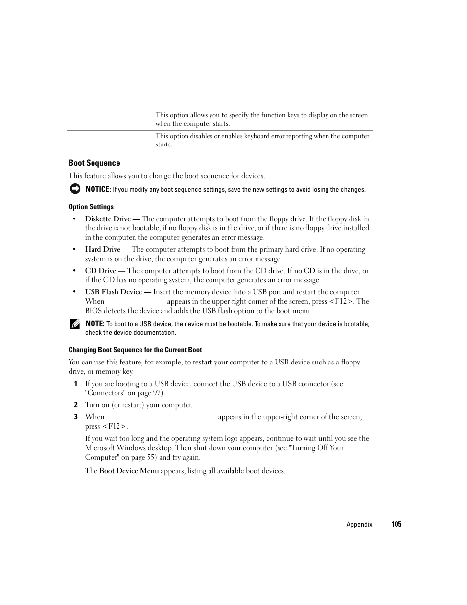 Boot sequence | Dell XPS 200 User Manual | Page 105 / 132