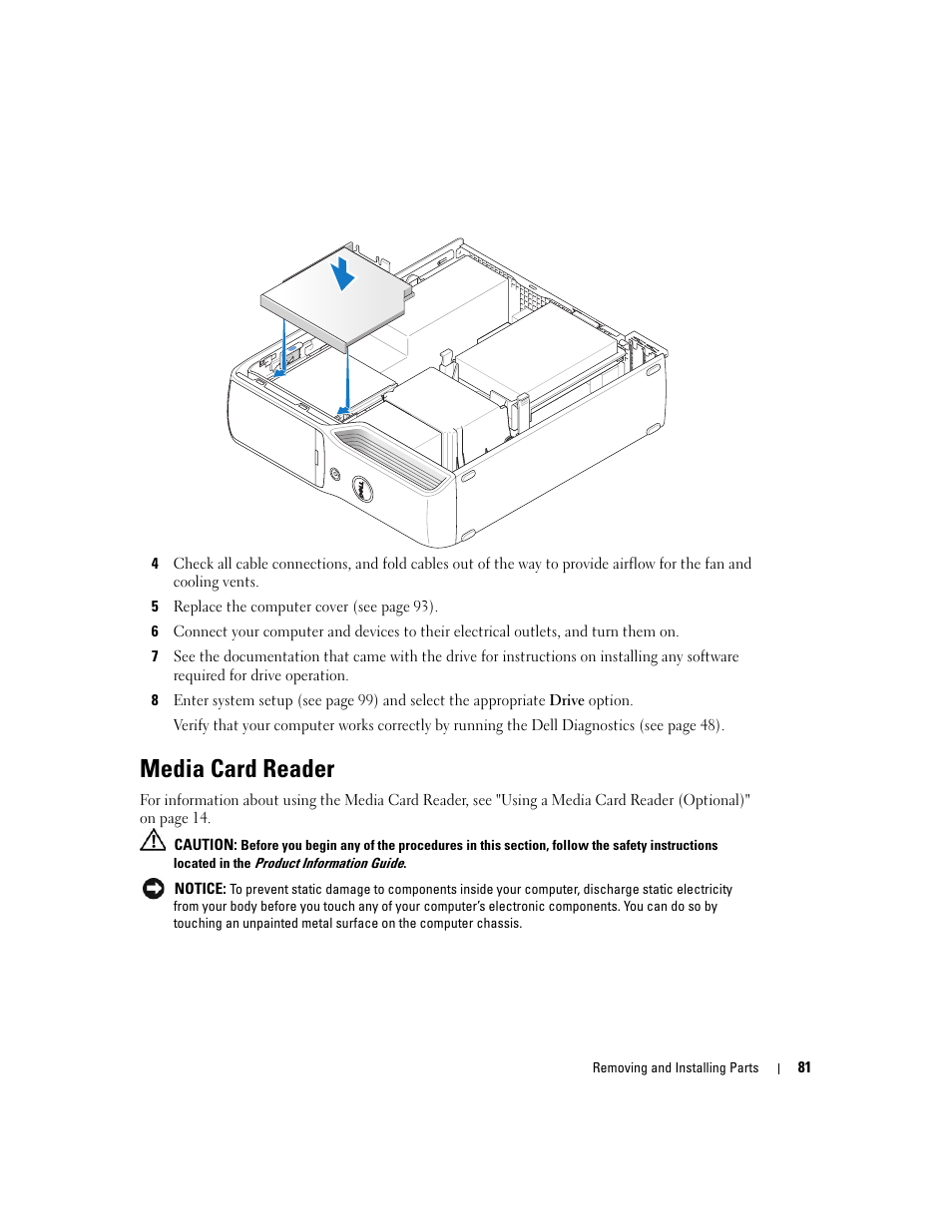 Media card reader | Dell XPS 200 User Manual | Page 81 / 132