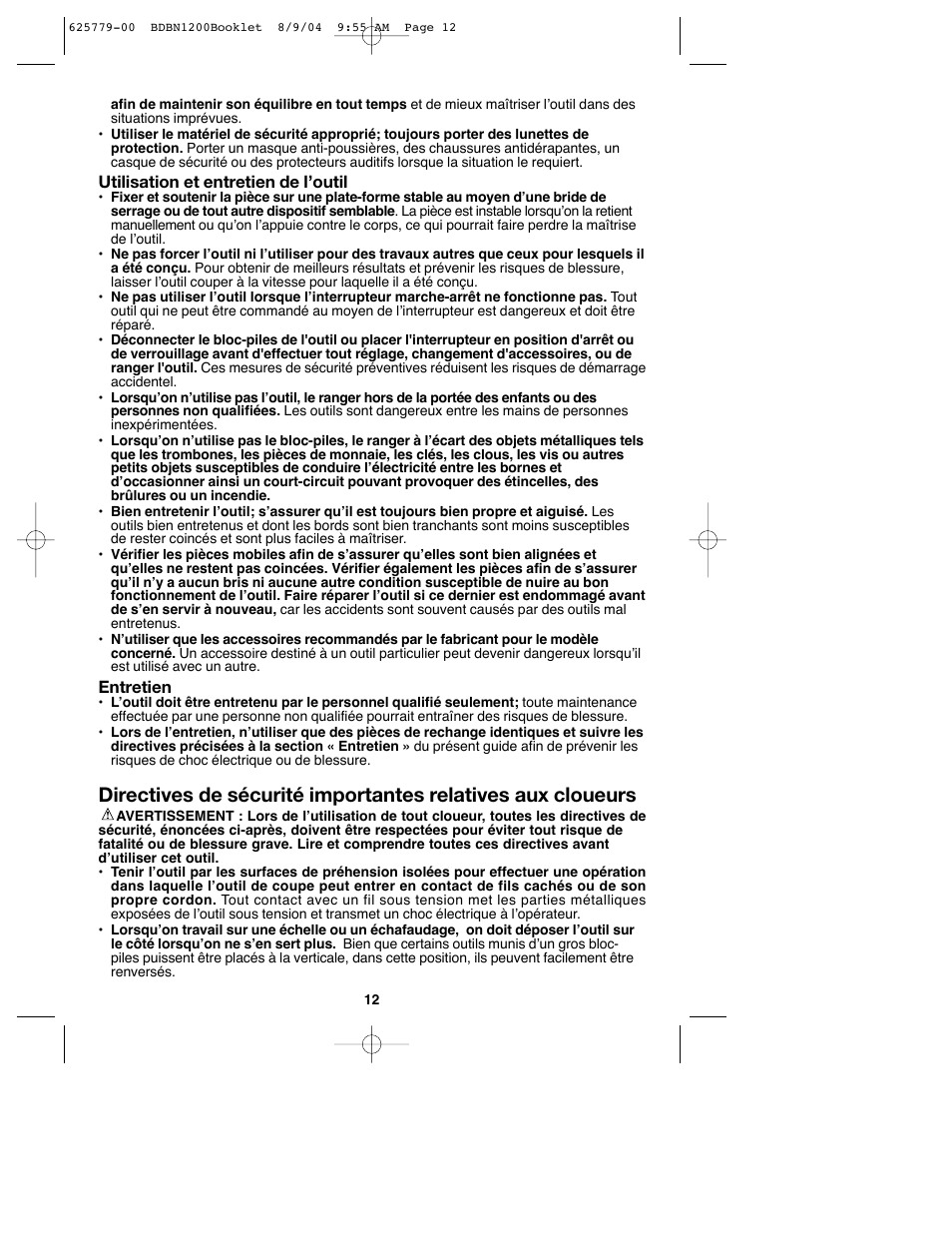 Black & Decker BDBN1200 User Manual | Page 12 / 33