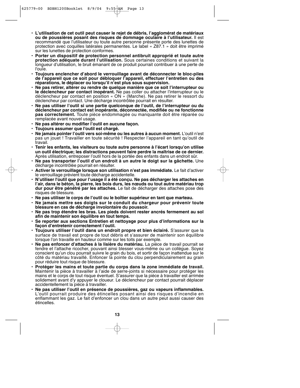 Black & Decker BDBN1200 User Manual | Page 13 / 33