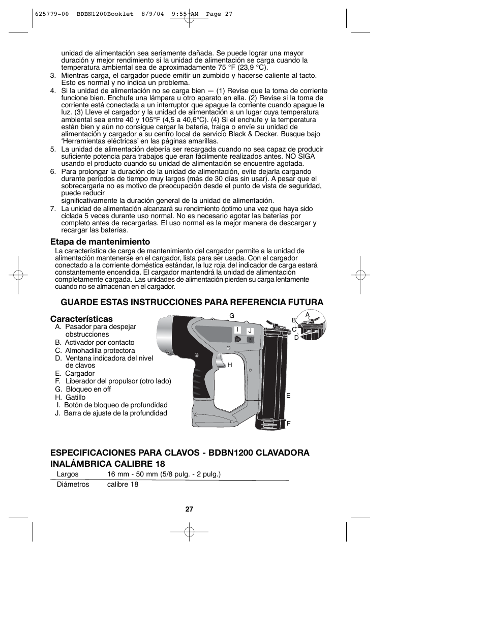 Black & Decker BDBN1200 User Manual | Page 27 / 33