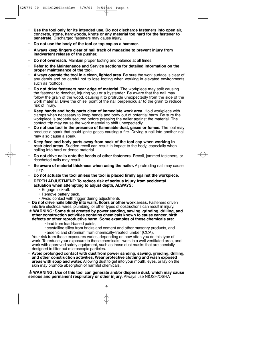 Black & Decker BDBN1200 User Manual | Page 4 / 33