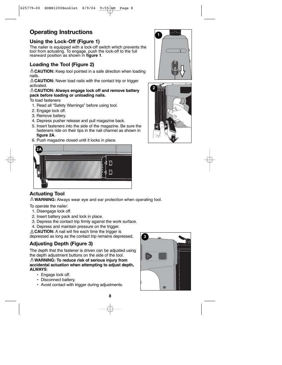 Operating instructions | Black & Decker BDBN1200 User Manual | Page 8 / 33