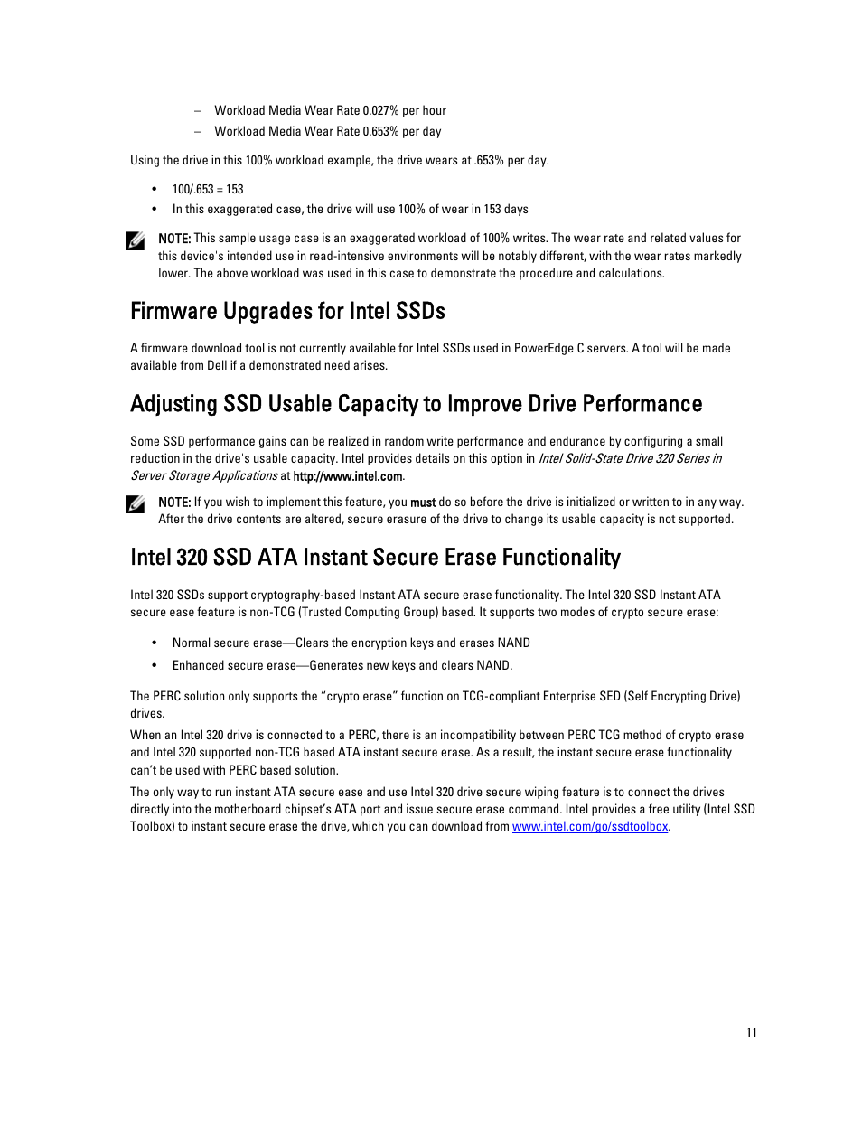 Firmware upgrades for intel ssds | Dell PowerEdge C6220 User Manual | Page 11 / 13