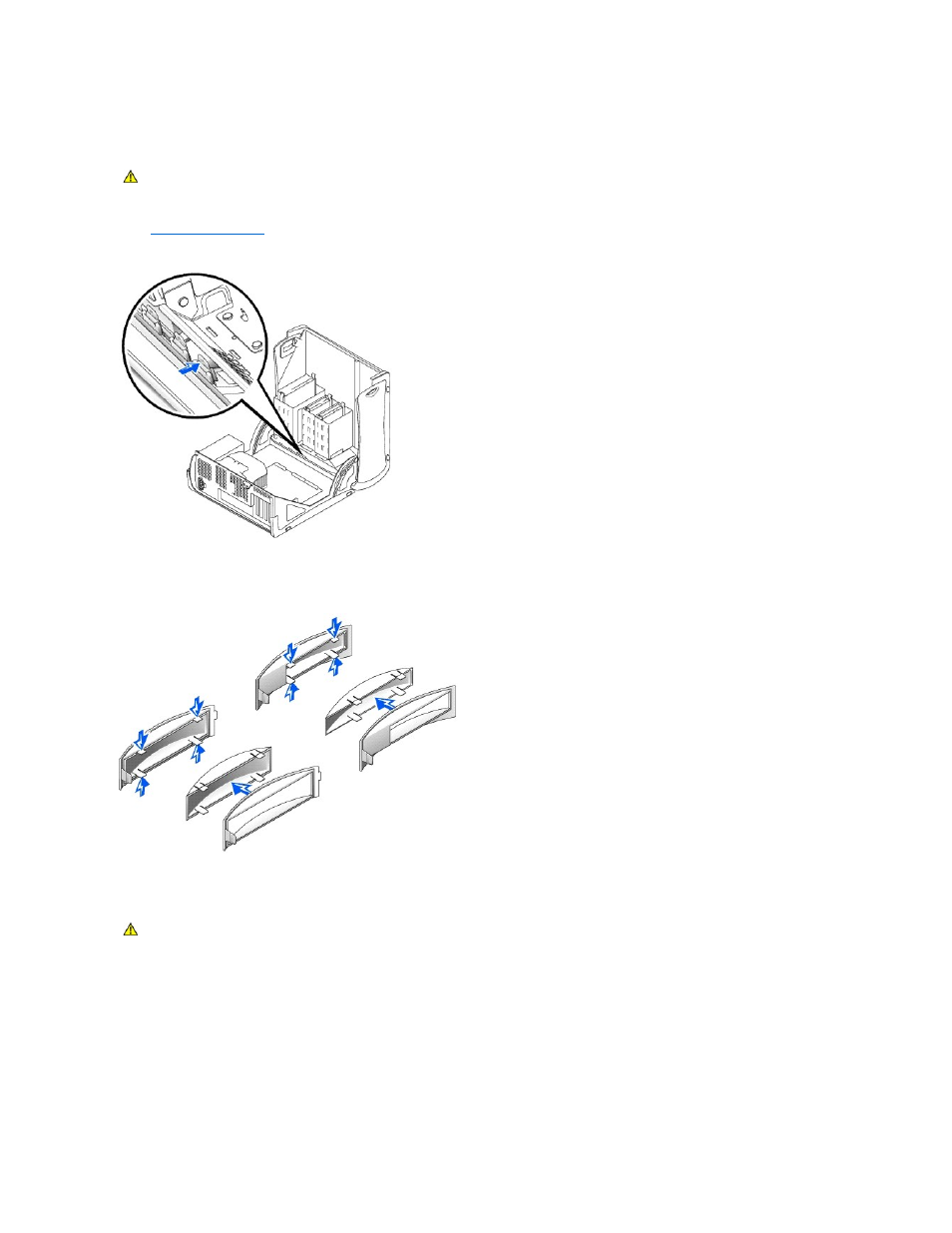 Two floppy drives, Front-panel inserts, Removing a floppy drive | Dell Precision 350 User Manual | Page 28 / 40