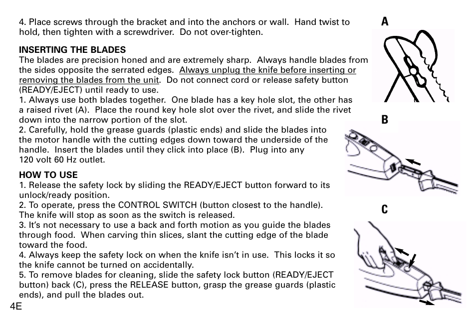 How to use, Ab c | Black & Decker EK970 User Manual | Page 4 / 5