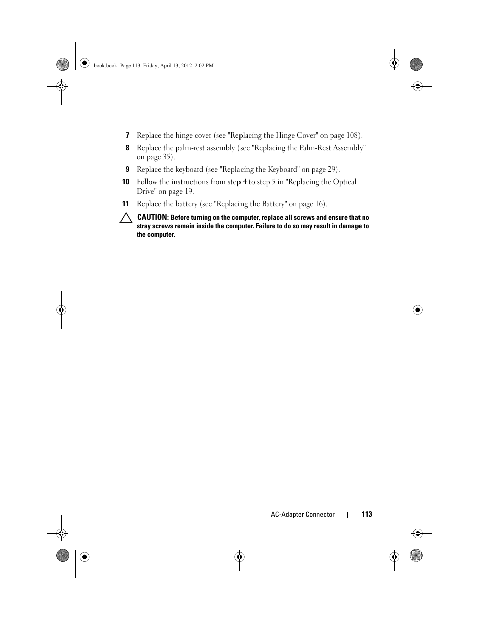 Dell Inspiron 17R (N7110, Early 2011) User Manual | Page 113 / 116