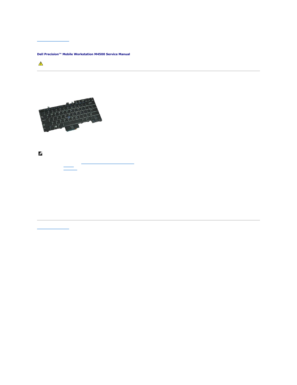Keyboard, Removing the keyboard, Replacing the keyboard | Dell Precision M4500 (Early 2010) User Manual | Page 22 / 54