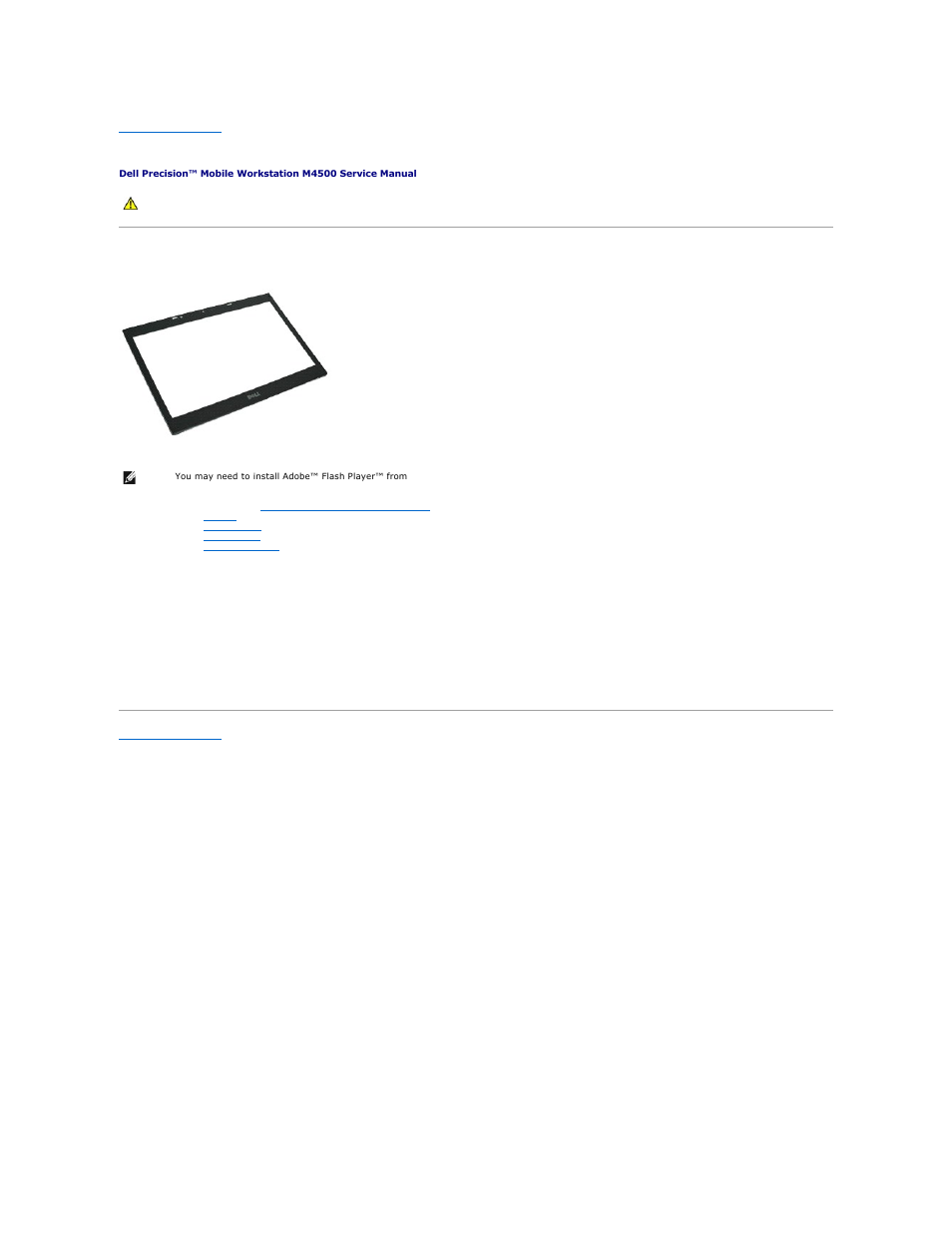 Display bezel, Removing the display bezel, Replacing the display bezel | Dell Precision M4500 (Early 2010) User Manual | Page 25 / 54