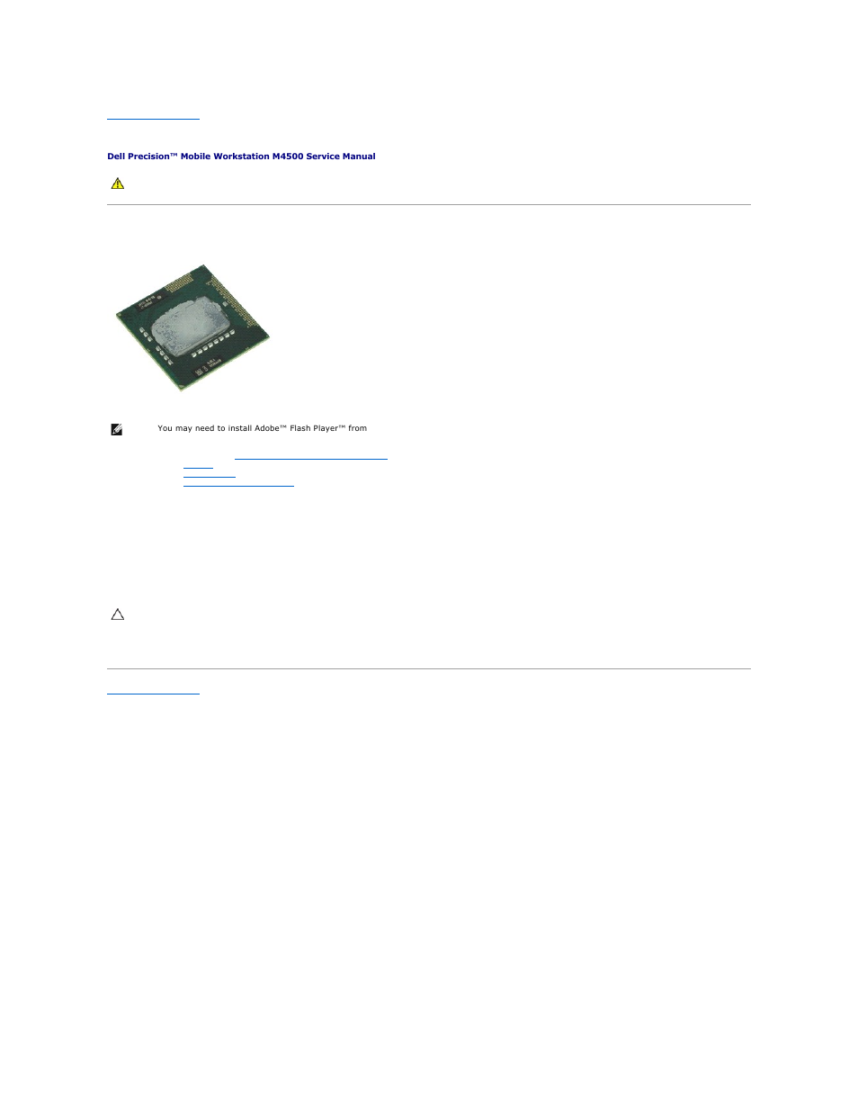 Processor, Removing the processor, Replacing the processor | Dell Precision M4500 (Early 2010) User Manual | Page 40 / 54