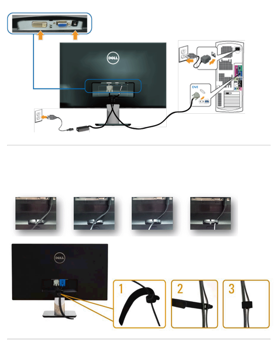 Organizing your cables | Dell S2240M Monitor User Manual | Page 13 / 28