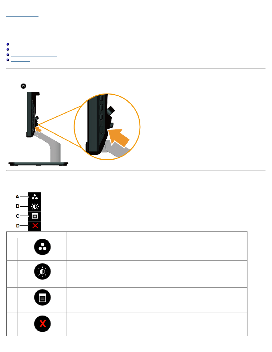 Operate, Dell s2240m/s2340m monitor user's guide, Operating the monitor | Power on the monitor, Using the right side panel controls | Dell S2240M Monitor User Manual | Page 15 / 28