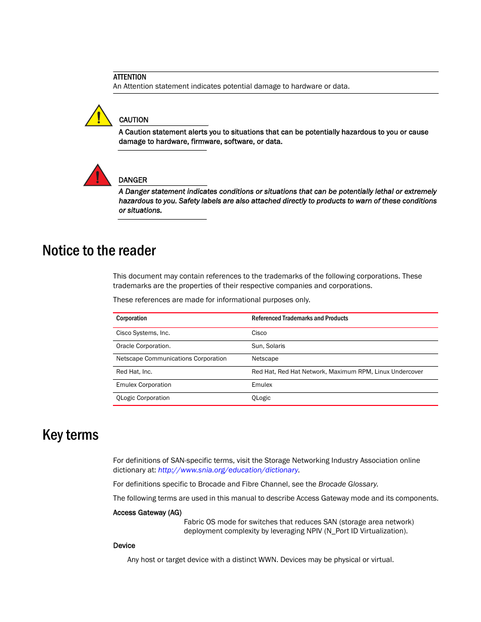 Notice to the reader, Key terms | Dell POWEREDGE M1000E User Manual | Page 16 / 96