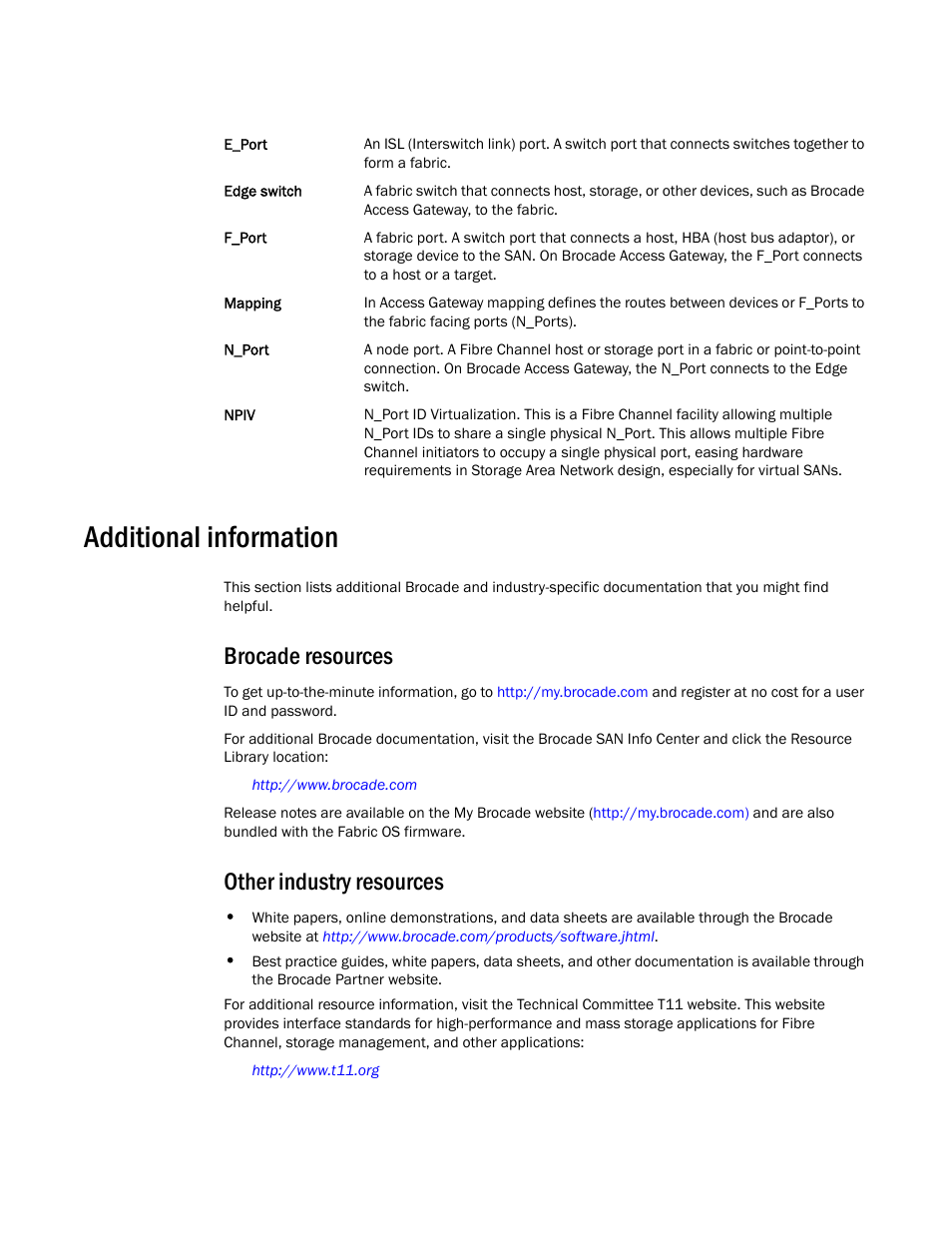 Additional information, Brocade resources, Other industry resources | Dell POWEREDGE M1000E User Manual | Page 17 / 96