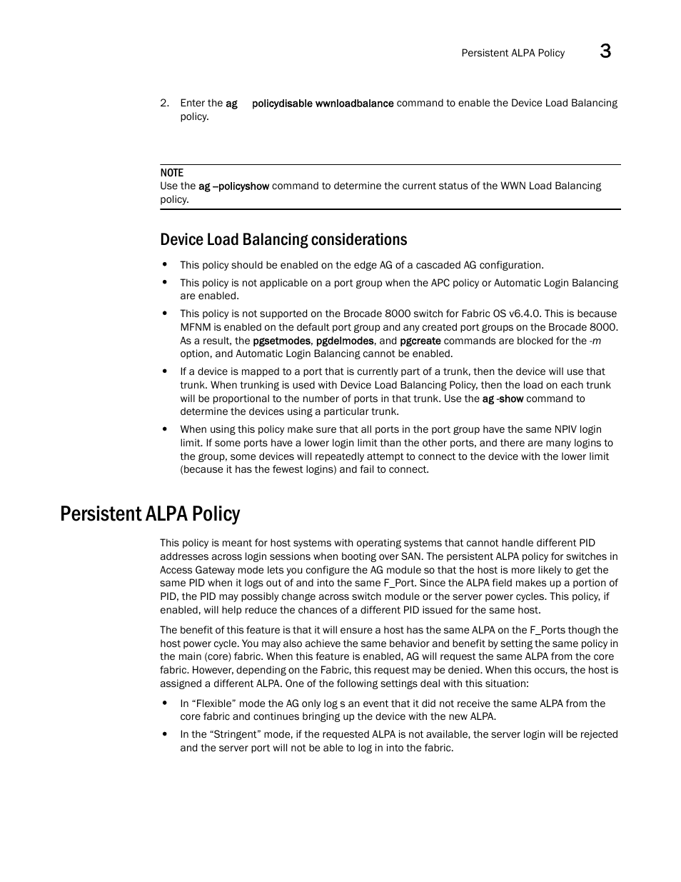 Device load balancing considerations, Persistent alpa policy | Dell POWEREDGE M1000E User Manual | Page 61 / 96