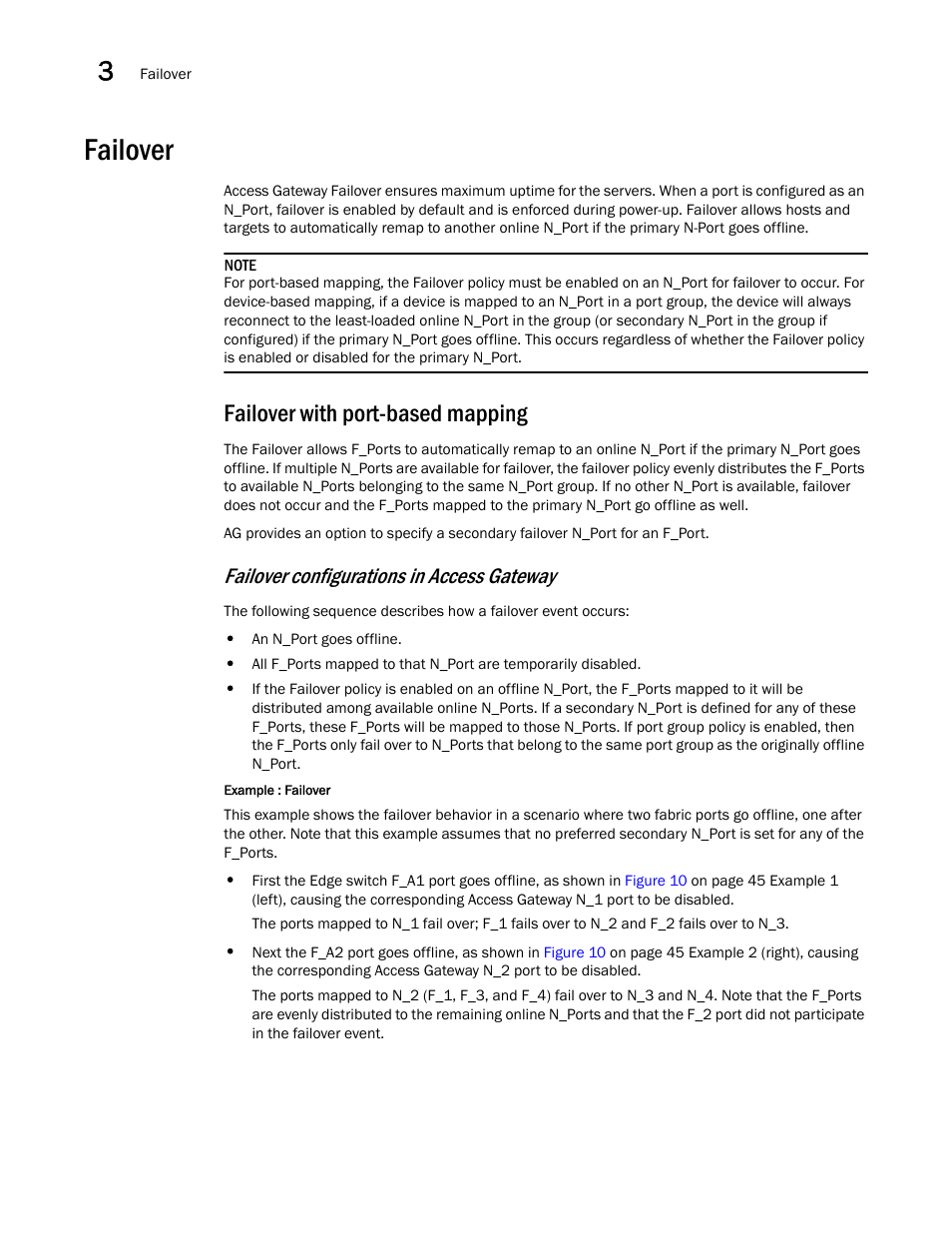 Failover, Failover with port-based mapping, Failover configurations in access gateway | Dell POWEREDGE M1000E User Manual | Page 64 / 96