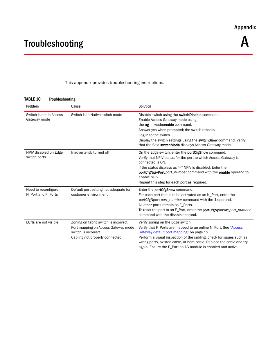 Troubleshooting, Appendix a, Table 10 | Appendix a, “troubleshooting, Appendix | Dell POWEREDGE M1000E User Manual | Page 89 / 96