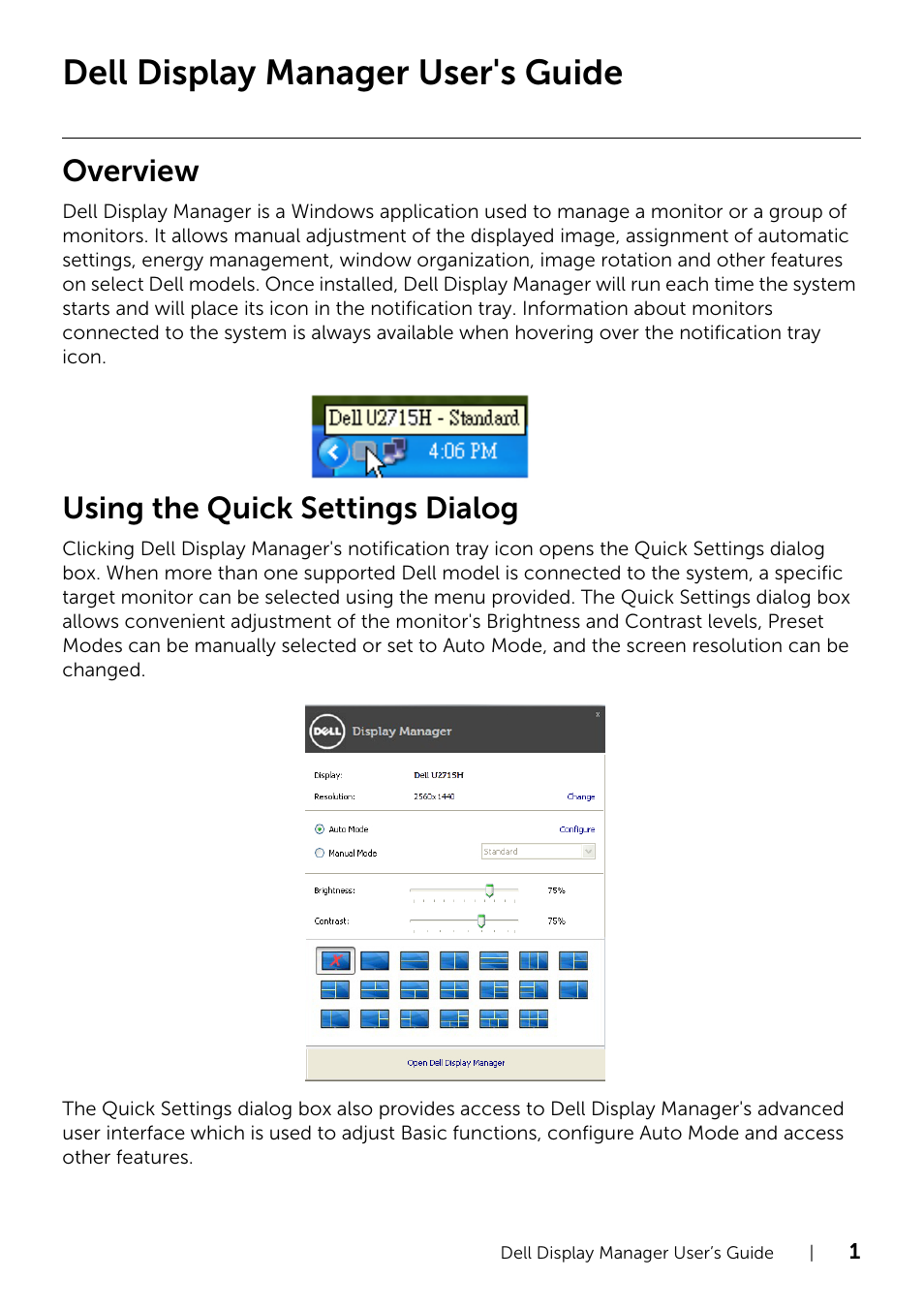 Dell U2715H Monitor User Manual | 4 pages