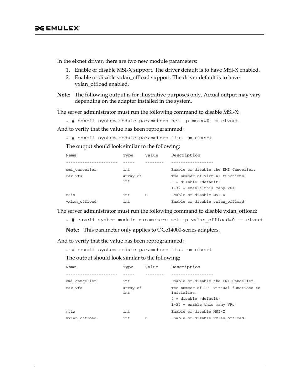 New module options, And to verify that the value has been reprogrammed, The output should look similar to the following | Dell Emulex Family of Adapters User Manual | Page 1022 / 1815