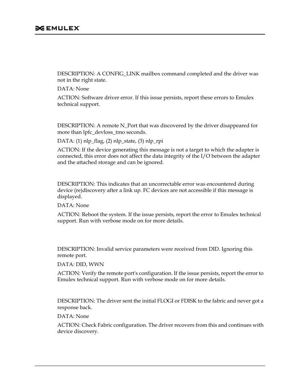 Link discovery events (0200 - 0299) | Dell Emulex Family of Adapters User Manual | Page 1044 / 1815