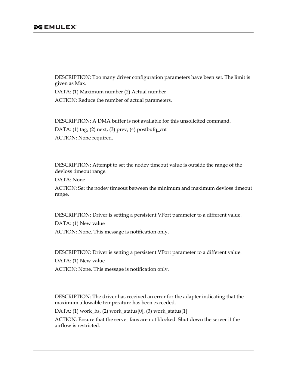 Initialization events (0400 - 0599) | Dell Emulex Family of Adapters User Manual | Page 1062 / 1815